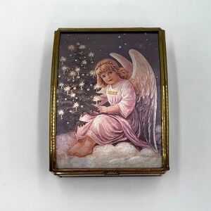 Via Vermont Stained Glass Music/Trinket Box Plays "Angels We Have Heard On High"